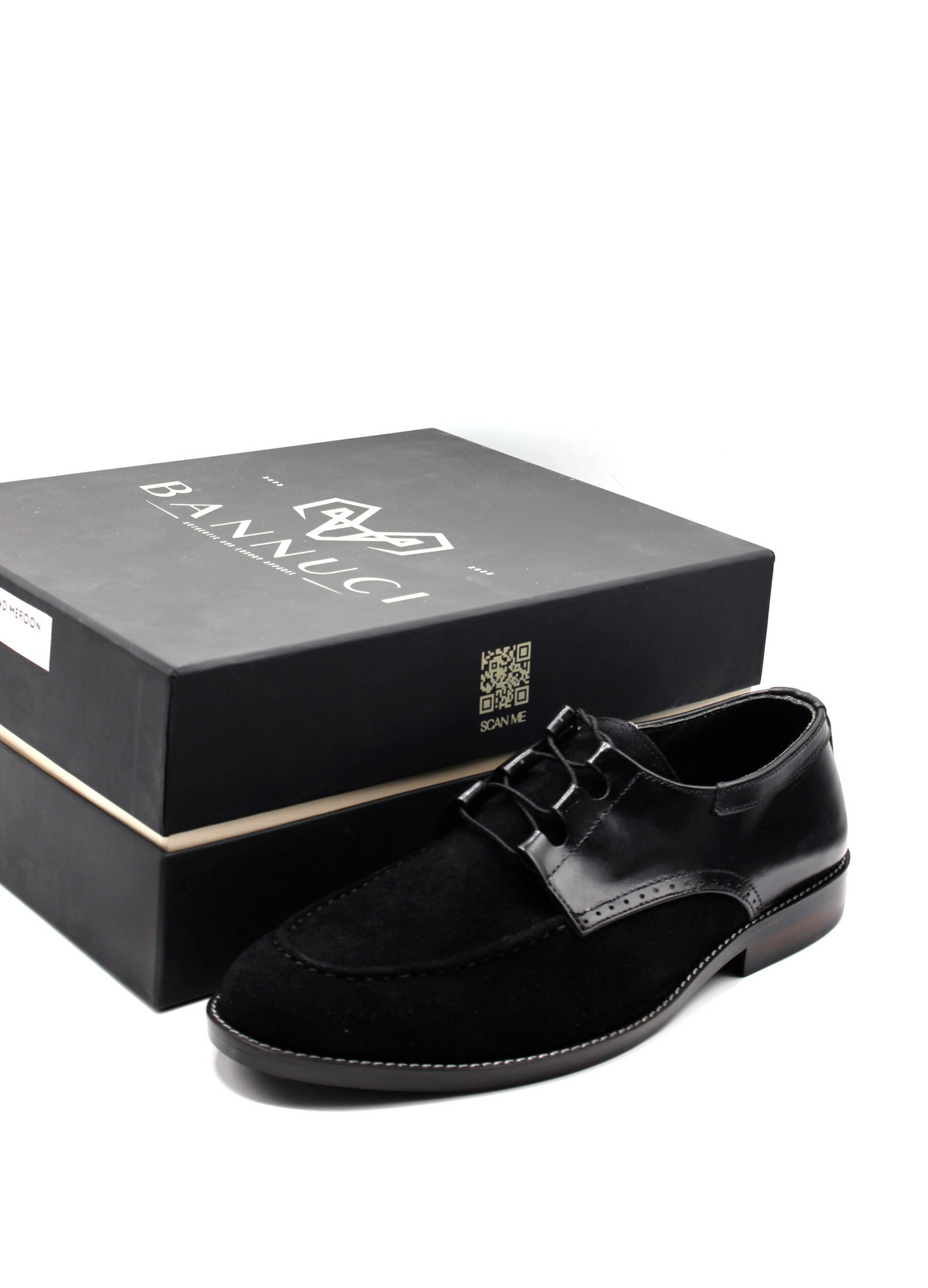Luxury Suede Derby Black Handmade Shoes