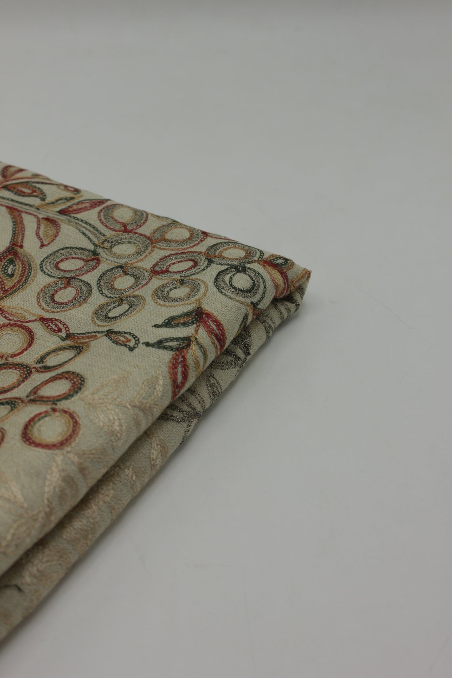 PREMIUM QUALITY SAND MULTI COLOR EMBROIDERED WOOLEN SHAWL FOR WOMEN