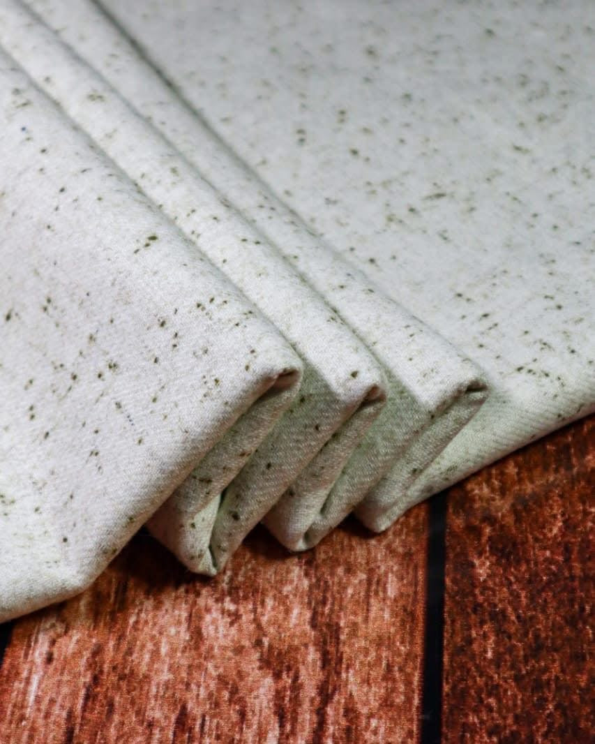 Premium Quality Off White Dotted Woolen Blend Shawl