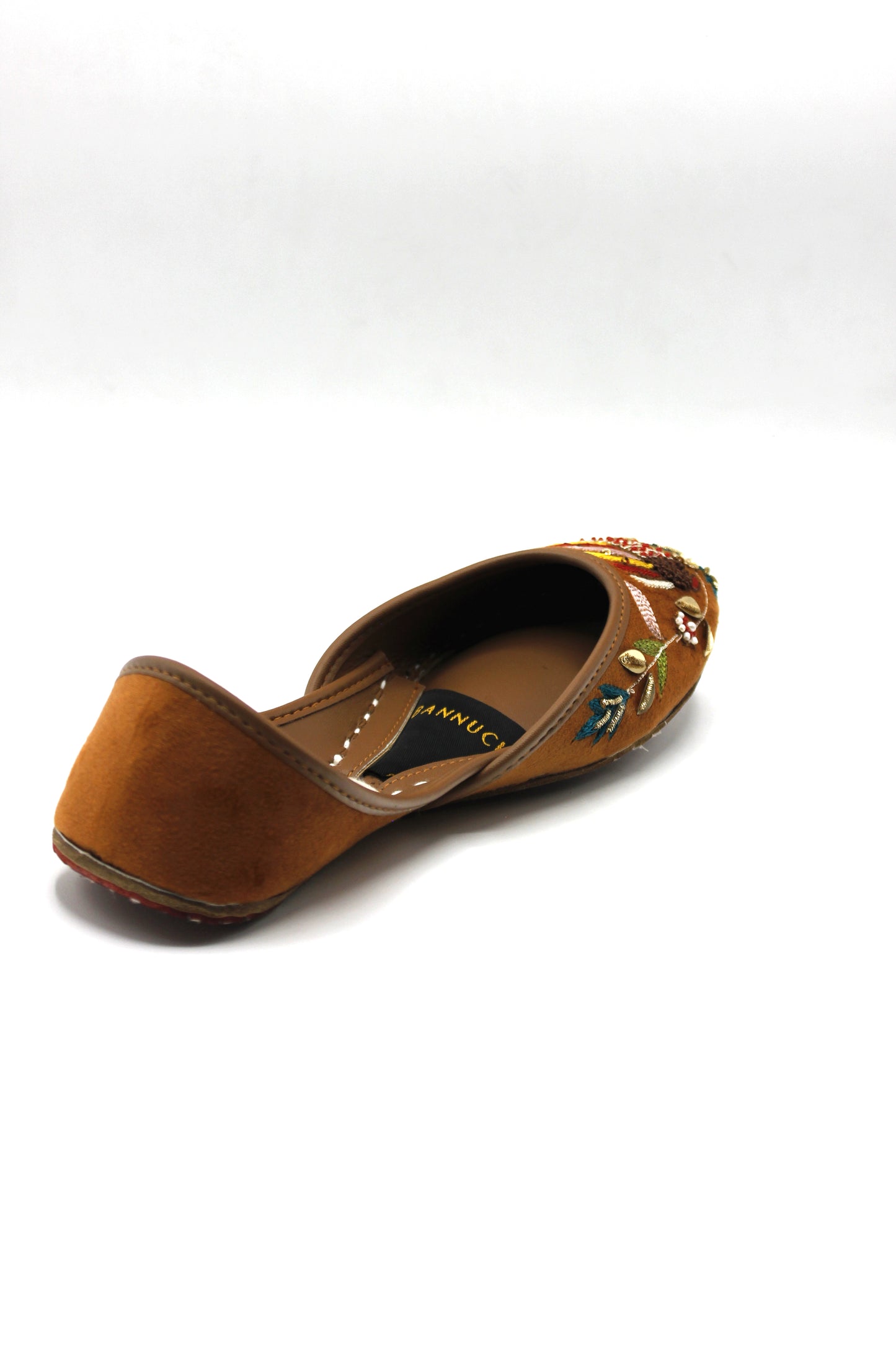 Premium Quality Orange Multi Color Embroidered Khussas