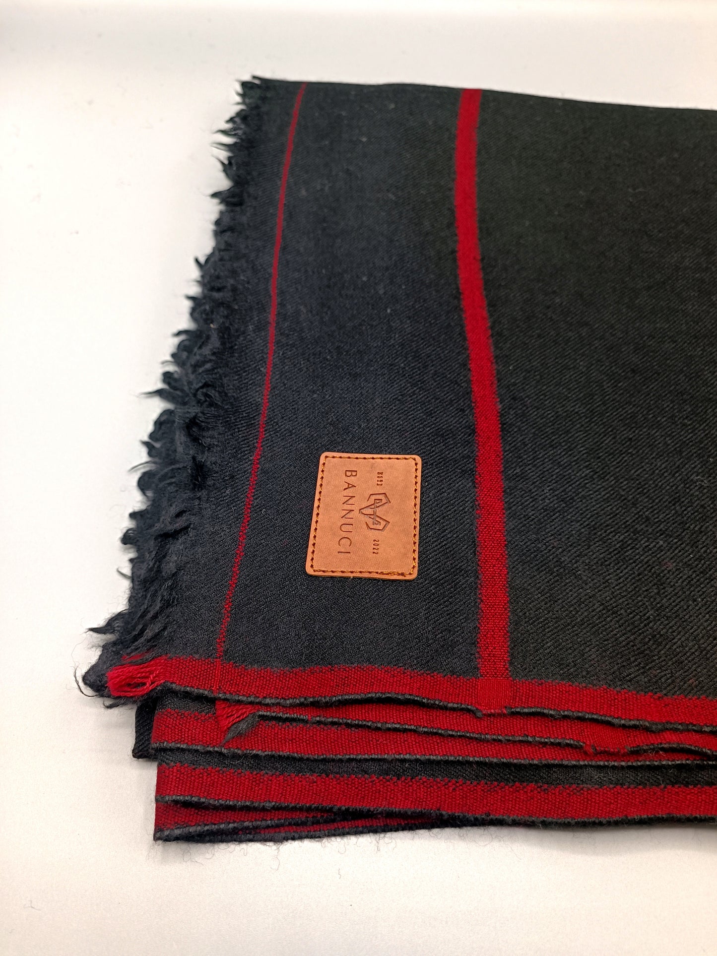 Premium Quality Red Border Black Pure Woolen Shawl