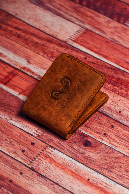 Premium Hand-Made Brown Distressed Leather Men's Wallet by BANNUCI