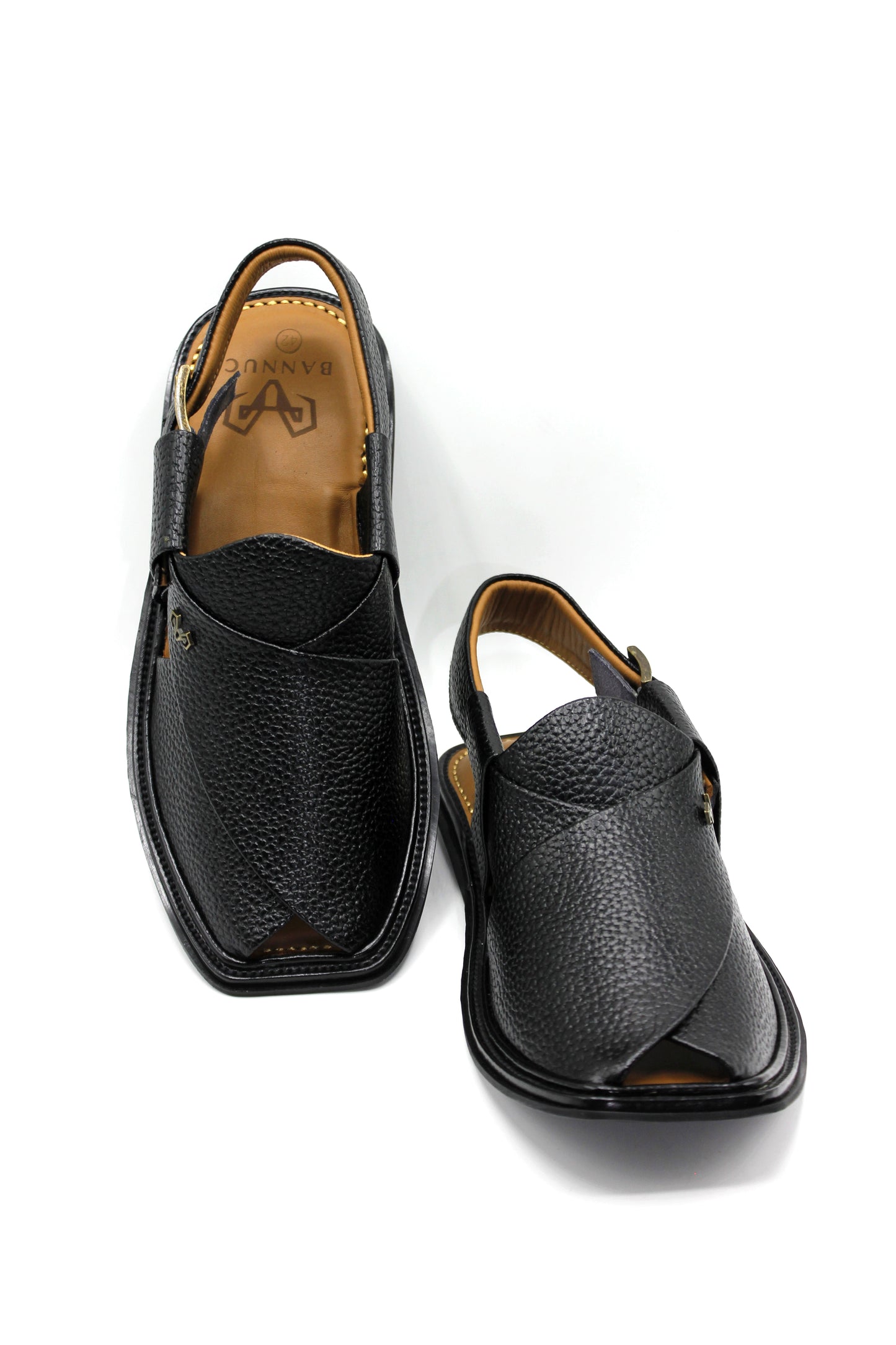 Luxuy Traditional Black Granular  Peshawari Chappal