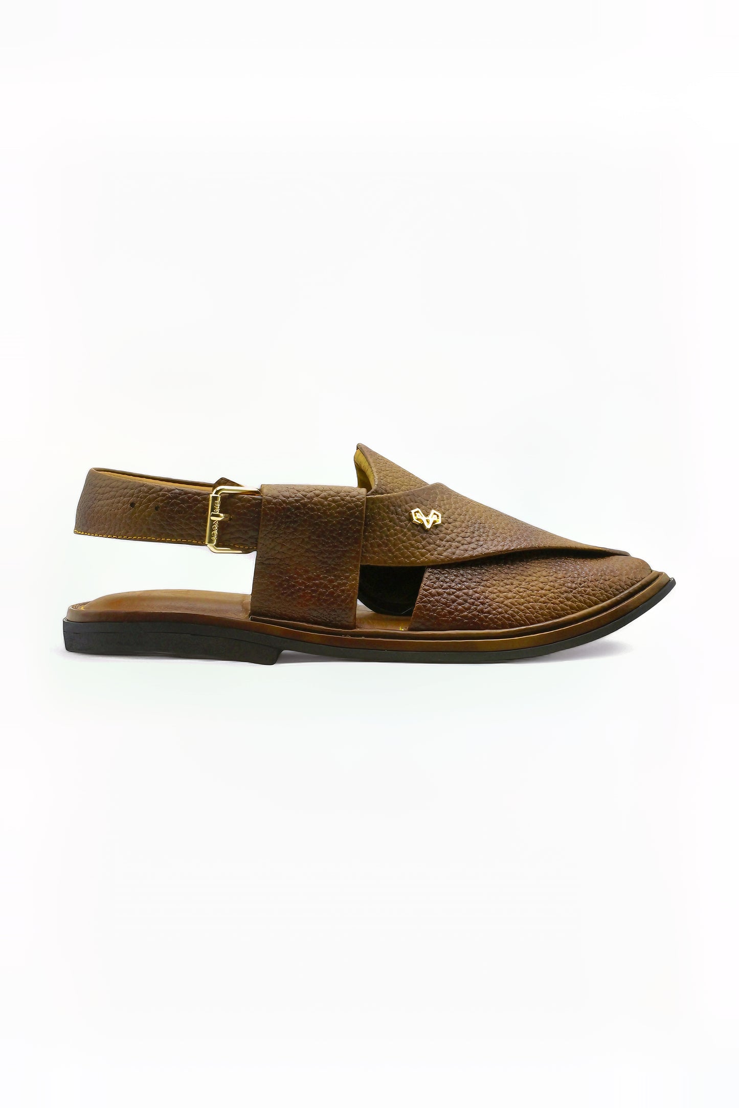 Luxuy Traditional Dauble Shade Brown Granular  Peshawari Chappal