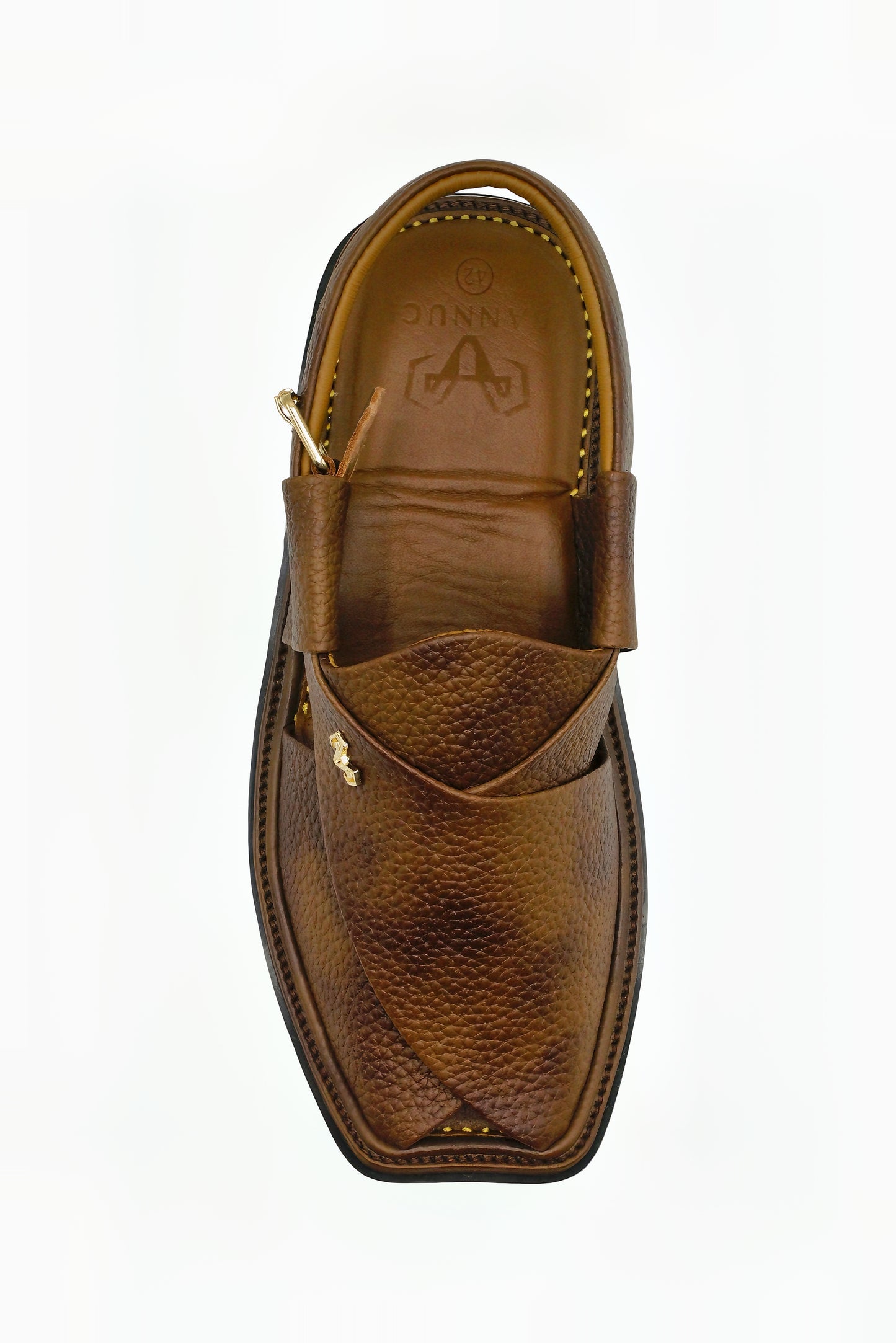 Luxuy Traditional Dauble Shade Brown Granular  Peshawari Chappal