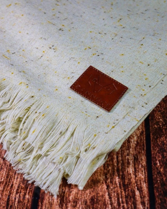 Premium Quality Off White Dotted Woolen Blend Shawl