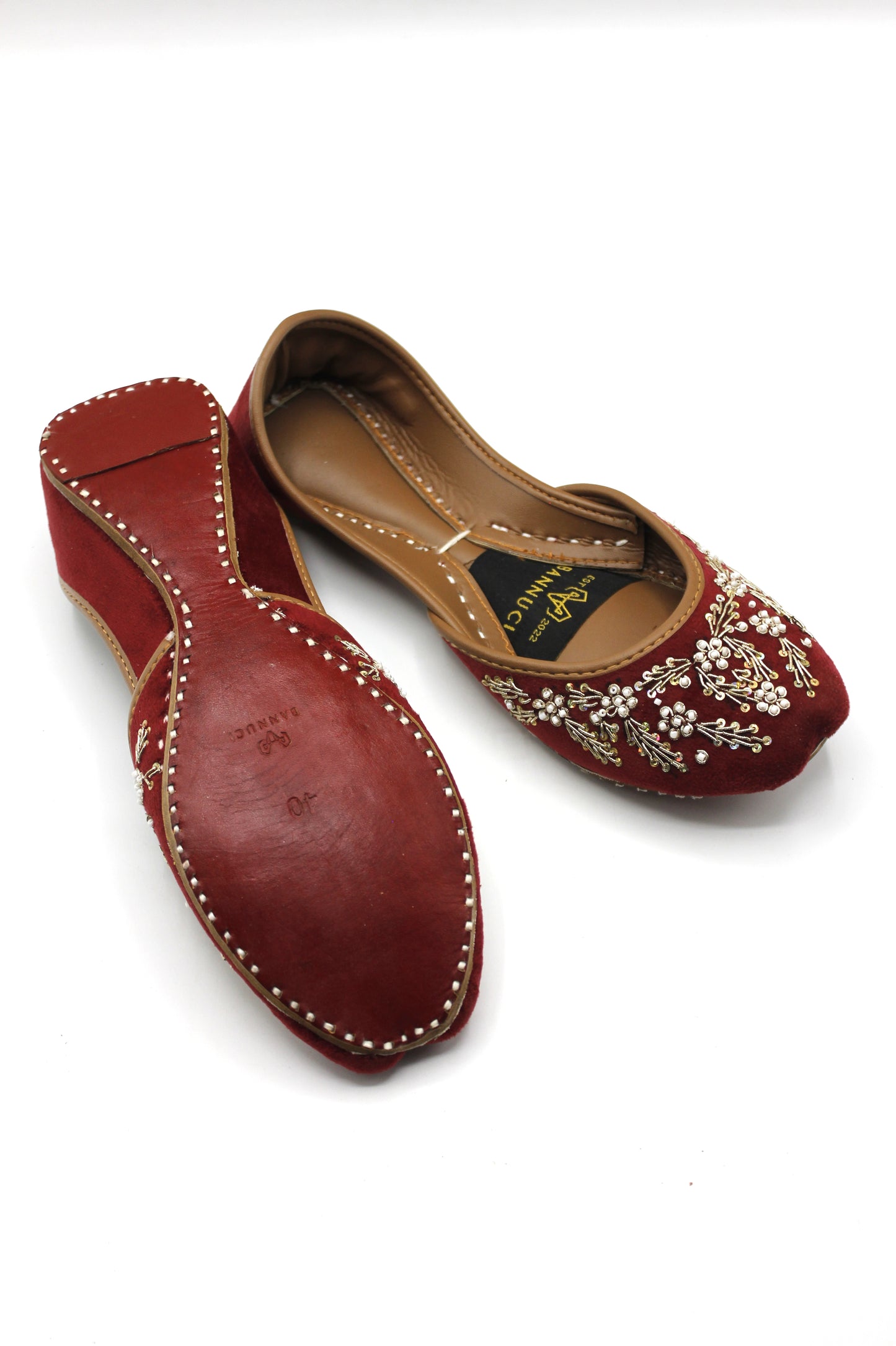 Premium Quality Red Embroidered Khussas
